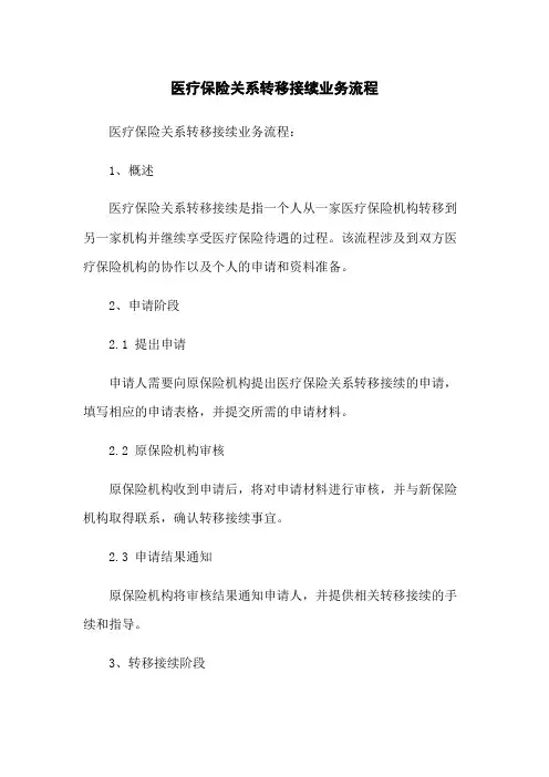 医疗保险关系转移接续业务流程