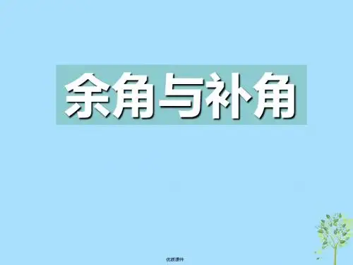 2019七年级数学上册 4.3 余角与补角课件 (新版)湘教版