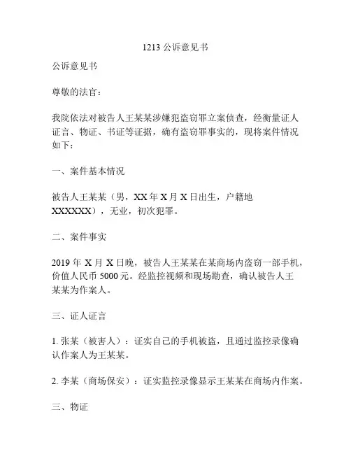 1213公诉意见书