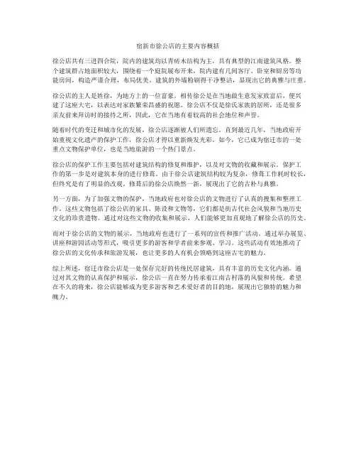 宿新市徐公店的主要内容概括