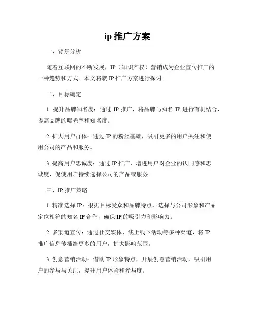 ip推广方案