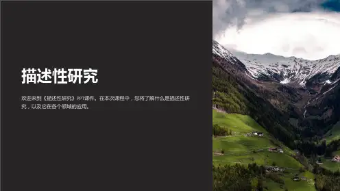 《描述性研究》课件