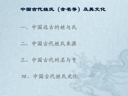 高考语文 文化常识《古代姓氏》课件(43张PPT)