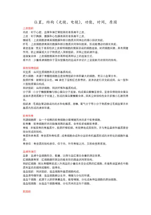 组织学与胚胎学--名词解释