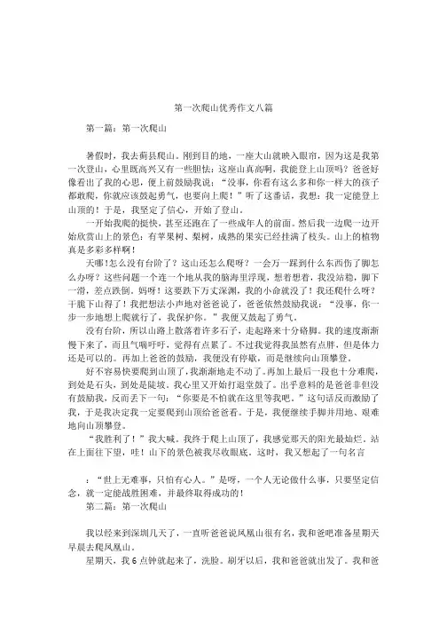 第一次爬山优秀作文八篇