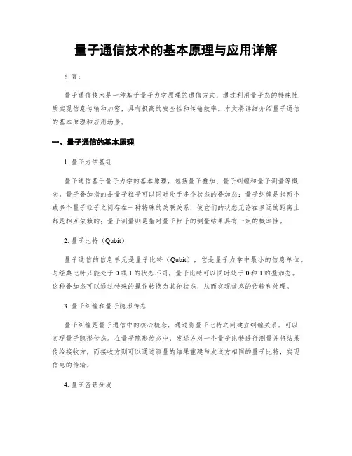 量子通信技术的基本原理与应用详解