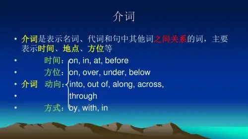 初一英语语法——介词(共11张PPT)
