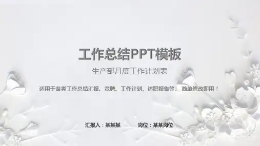 漂亮-生产部月度工作计划表