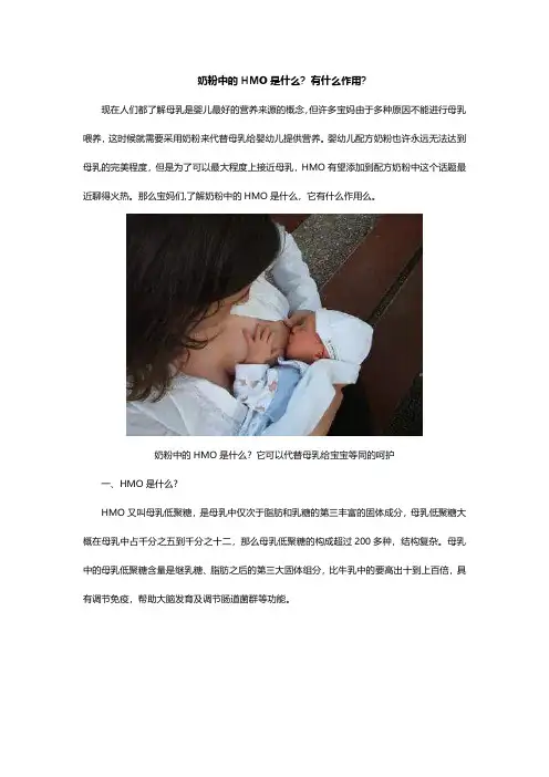 奶粉中的HMO是什么？有什么作用
