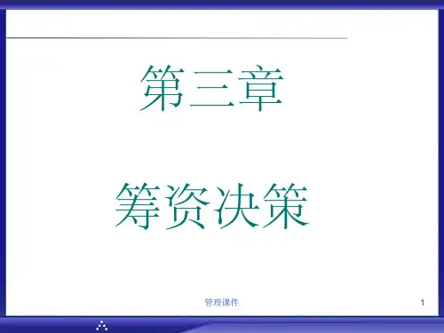 财务管理》3筹资决策