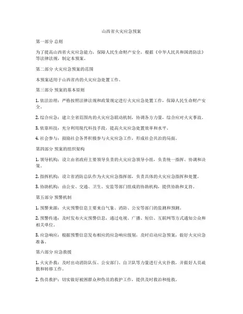 山西省火灾应急预案
