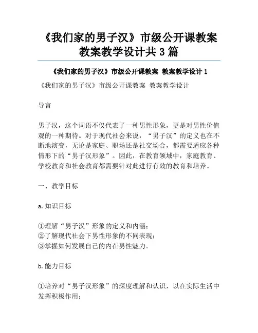 《我们家的男子汉》市级公开课教案 教案教学设计共3篇