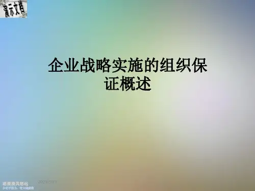 企业战略实施的组织保证概述