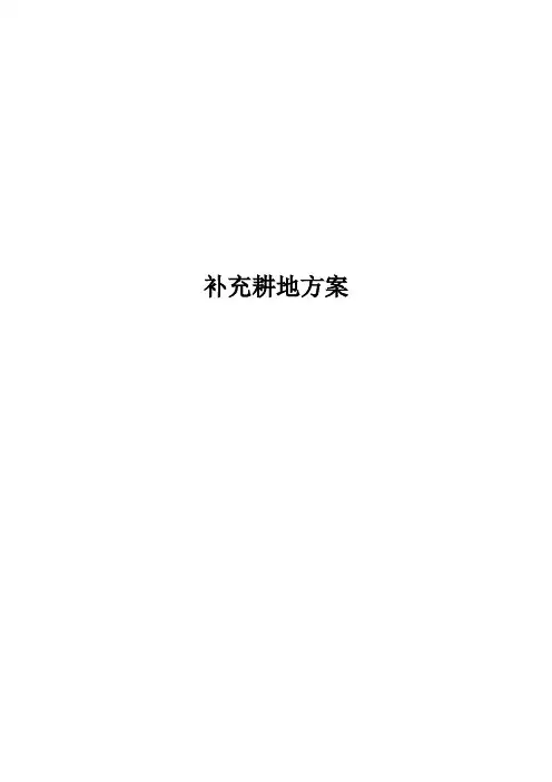 补充耕地方案