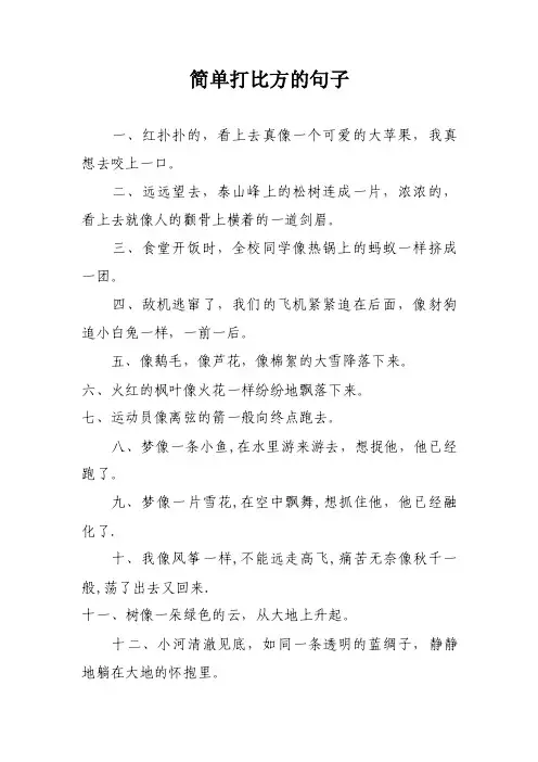 简单打比方的句子