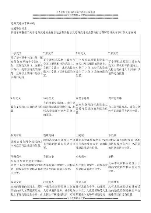 交通标志与标线大全