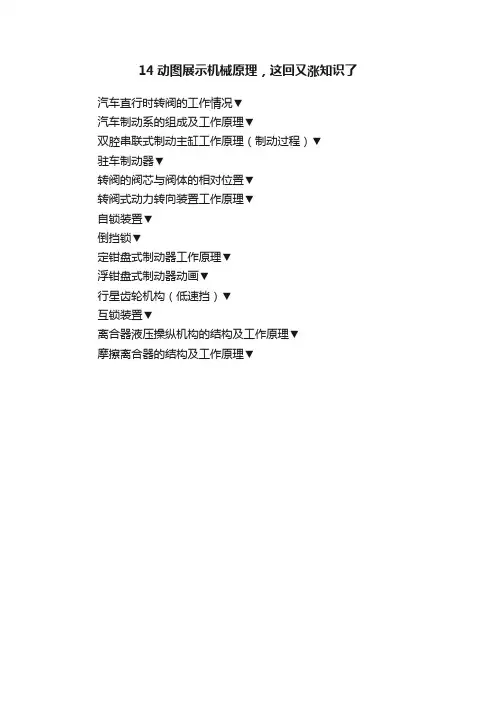14动图展示机械原理，这回又涨知识了