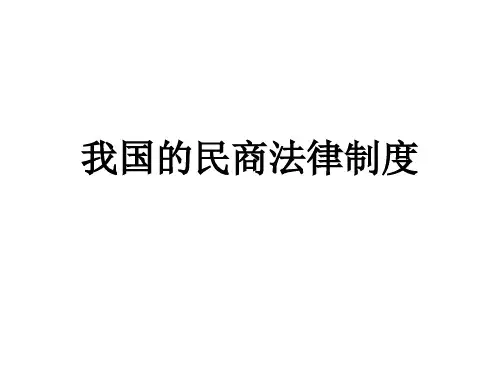 我国的民商法律制度教学课件