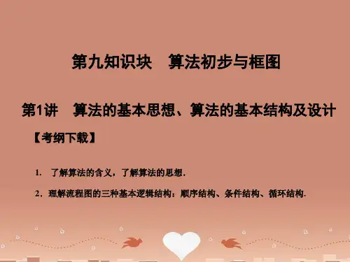 高三数学一轮复习 第9知识块第1讲算法初步与框图课件 北师大版