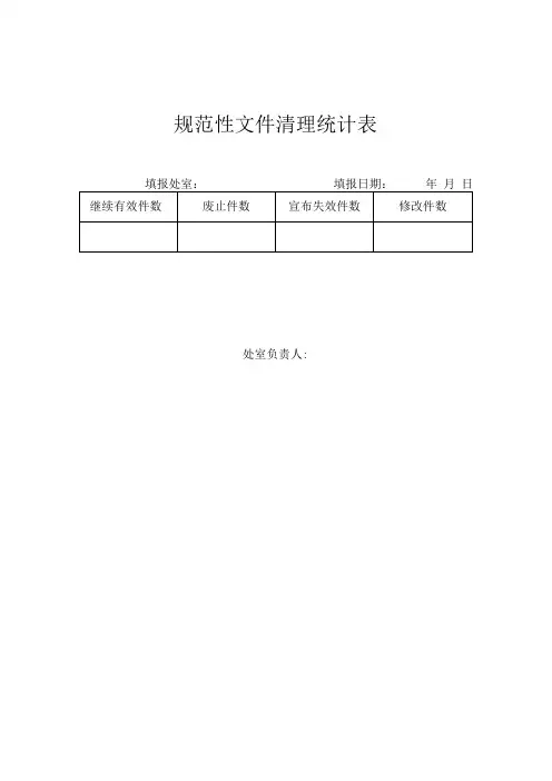 规范性文件清理统计表