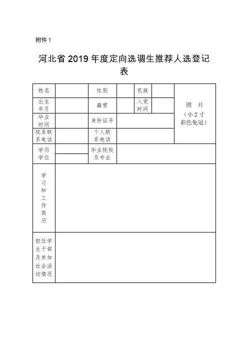 河北省参照管理机关录用工作人员审批表(选调生).doc