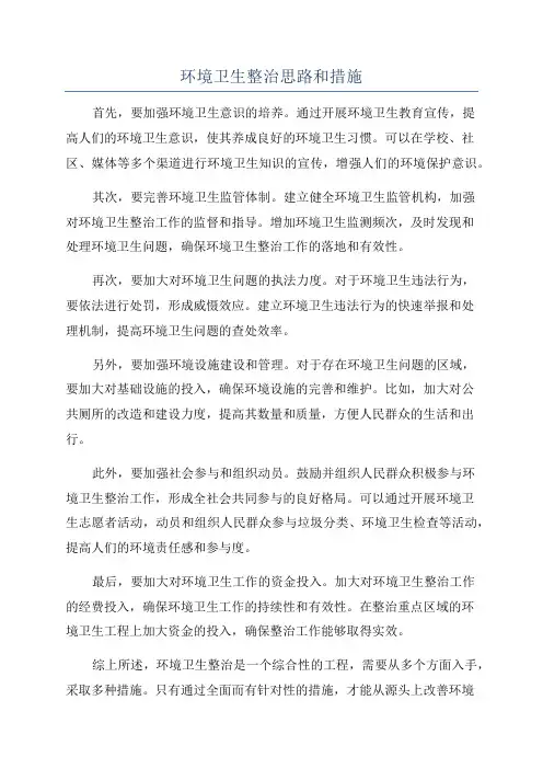 环境卫生整治思路和措施