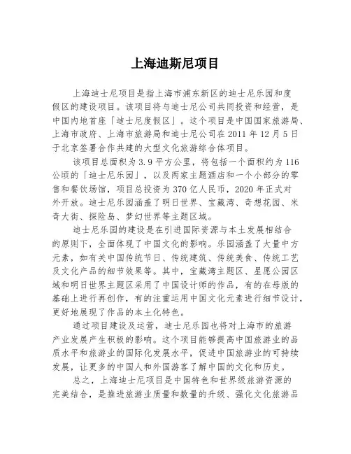上海迪斯尼项目