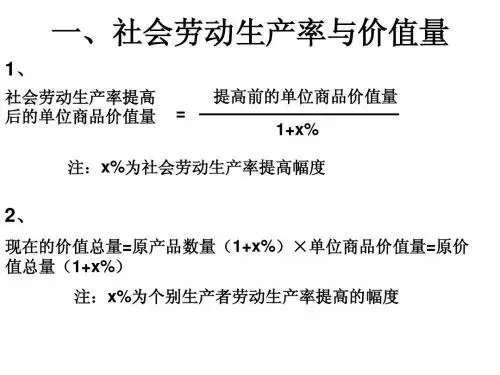 高考政治经济生活计算公式