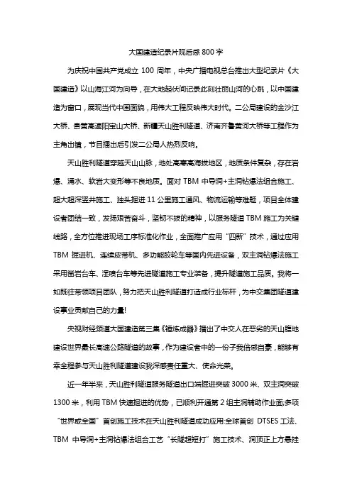 大国建造纪录片观后感800字