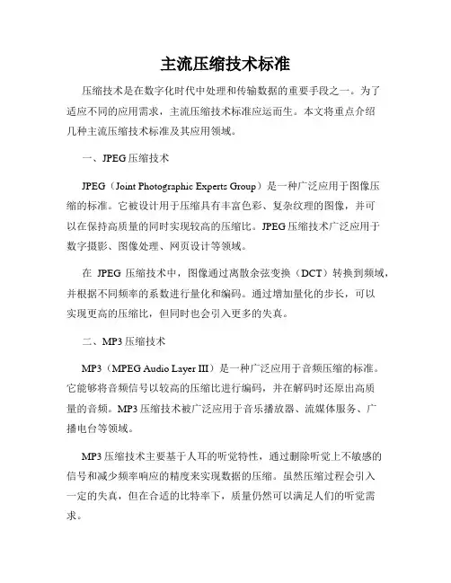 主流压缩技术标准