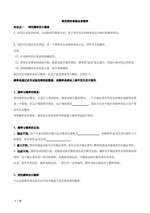 树状图和表格法求概率
