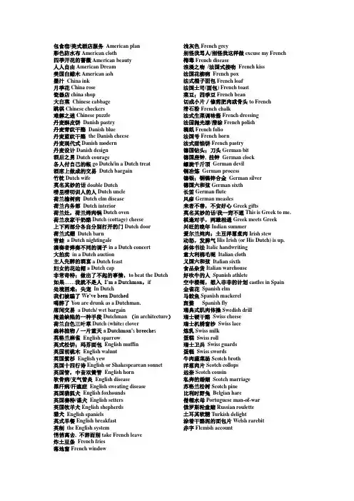 国名词组