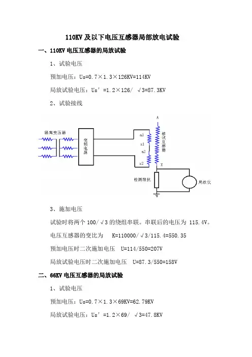 110KV电压互感器局部放电试验