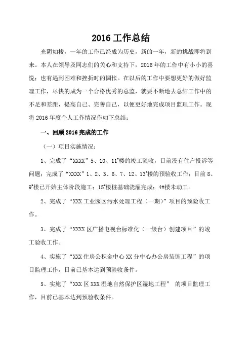 总监个人2016工作总结
