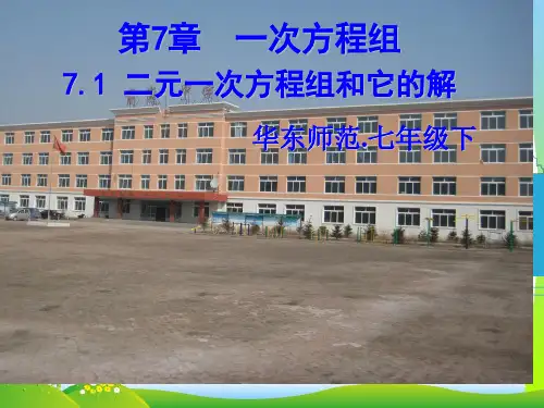 202X华东师大版七年级数学下册7.1二元一次方程组和它的解课件(共18张PPT)