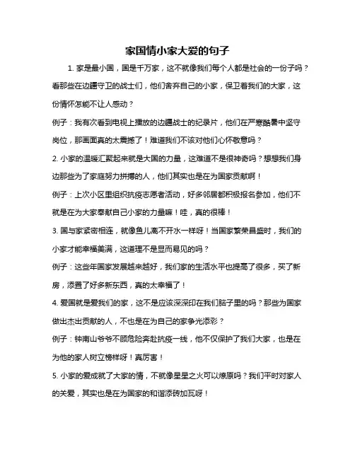 家国情小家大爱的句子