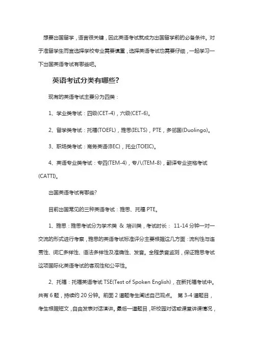 出国人员英语考试