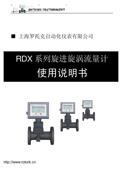 上海罗托克自动化仪表 RDX 系列旋进旋涡流量计 说明书