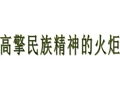 九年级政治全册第三单元关注国家的发展第九课弘扬和培育民第二框高擎民族精神的火炬课件鲁教版