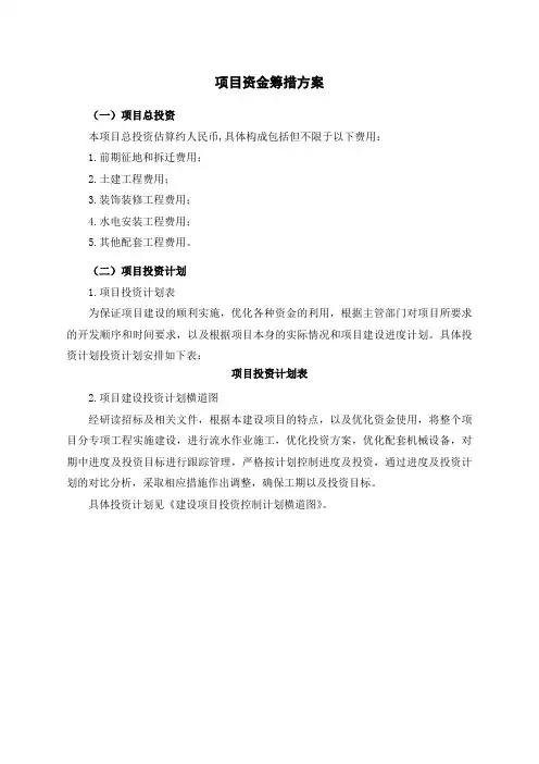 项目资金筹措方案样板