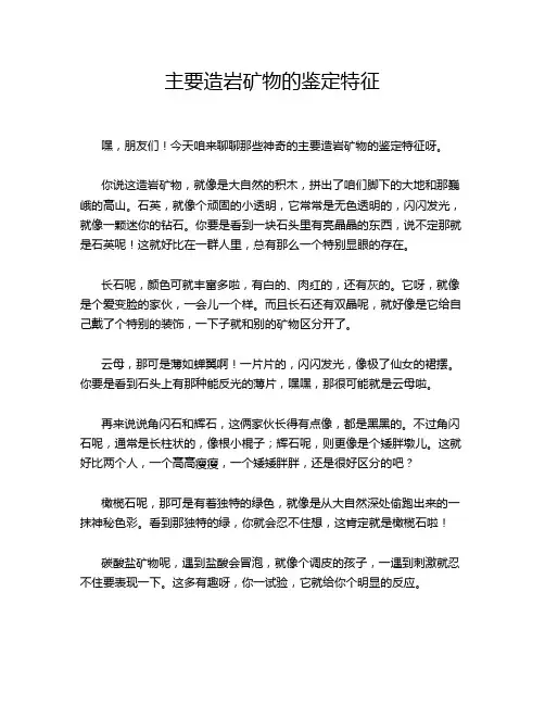 主要造岩矿物的鉴定特征