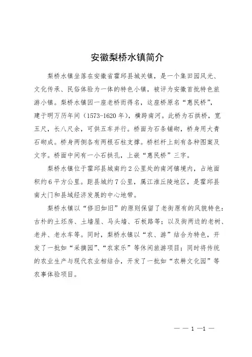 安徽梨桥水镇简介