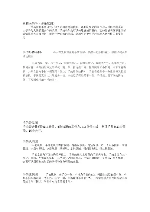 最全的素描手部结构图