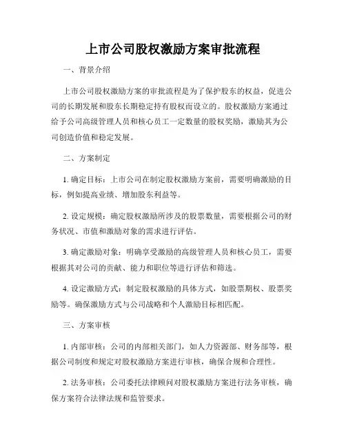 上市公司股权激励方案审批流程