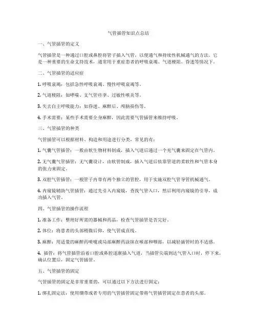 气管插管知识点总结
