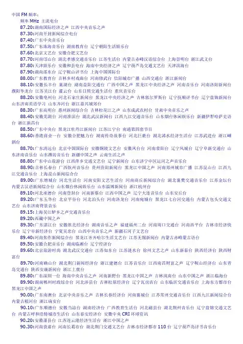 中国FM频率