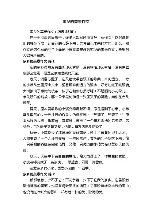 家乡的美景作文（精选35篇）
