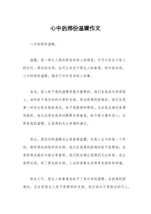 心中的那份温暖作文