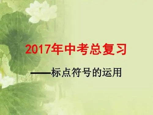 2017年中考总复习--标点符号