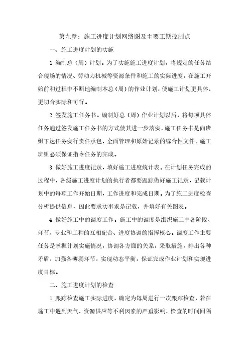 施工进度计划网络图及主要工期控制点[1]